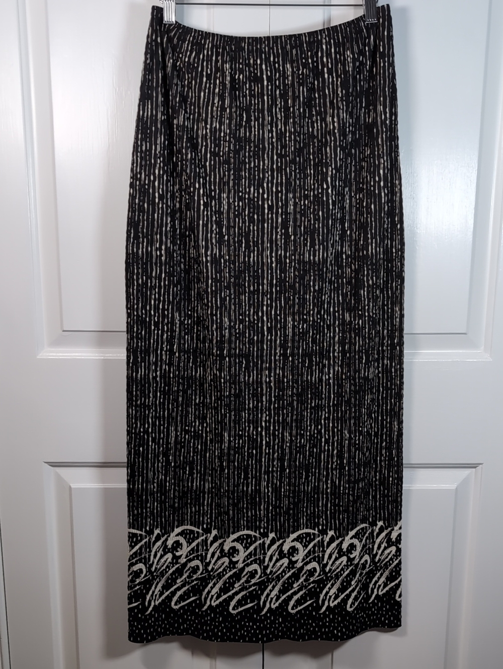 Vintage Pleat Pleat by Rafael Micro Pleated Striped Maxi Skirt 90s Grunge Goth